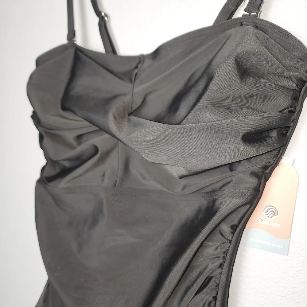 Smismivo black one piece swimsuit. Medium - Picture 3 of 12